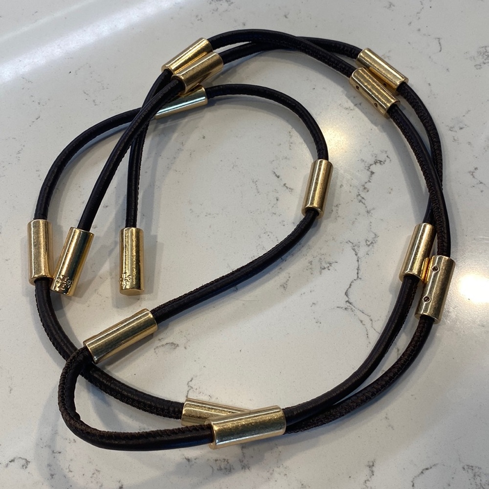 Leather Tory burch tie belt 55inches long